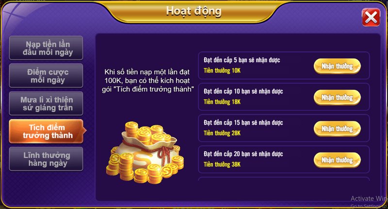 Tích điểm trưởng thành